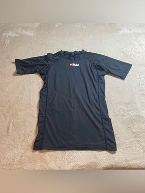 Fuji BJJ Rash Guard Black Short Sleeve Grappling MMA Men’s XL Athletic Gear Fits